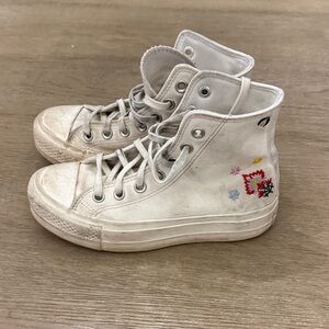 Converse Kids Sneakers - White with Embroidery
